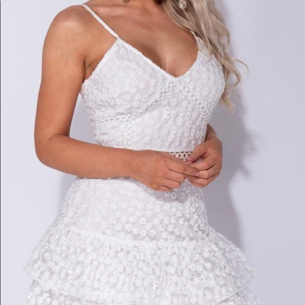 White Floral Lace Dress